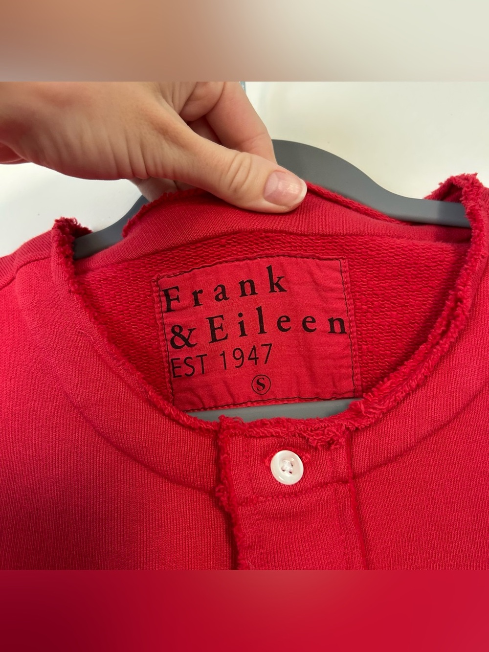Frank & Eileen Jackie Sweatshirt Cardigan in Cherry Size Small - Picture 4 of 8